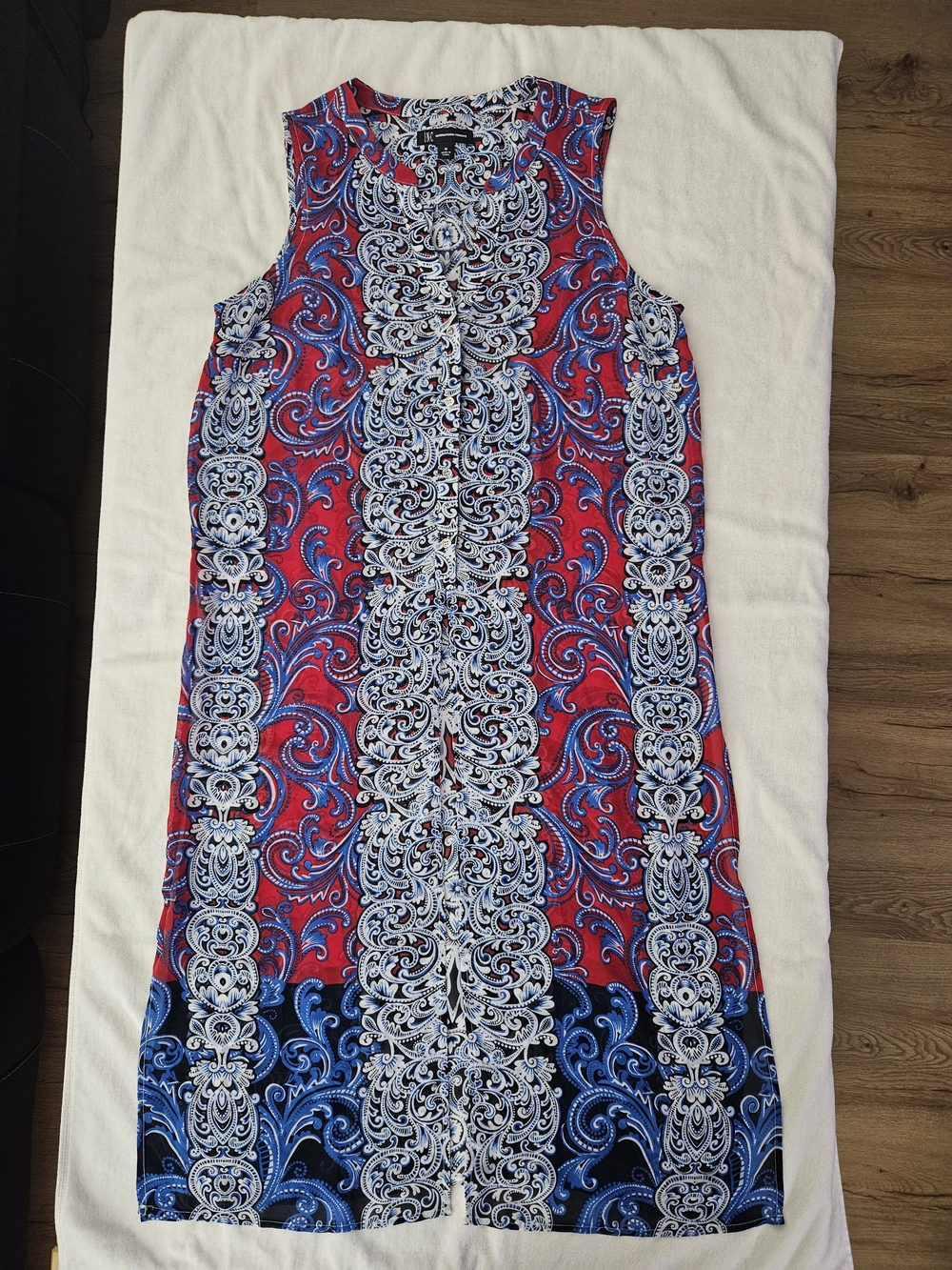 INC International Concepts Paisley Sleeveless Maxi Duster Shirt Dress Medium